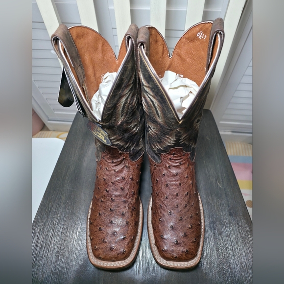 Dan Post Alamosa Exotic Ostrich Cowboy Certified Boots DP3875 Men's Size 9 D - Picture 6 of 8
